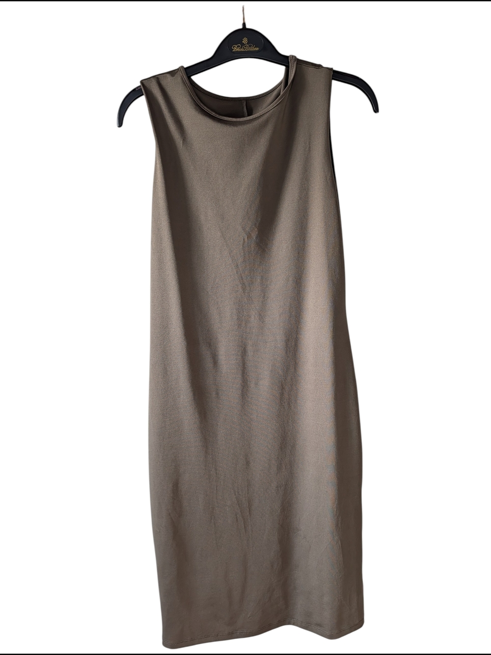 a new day Sleeveless Taupe Midi Dress
